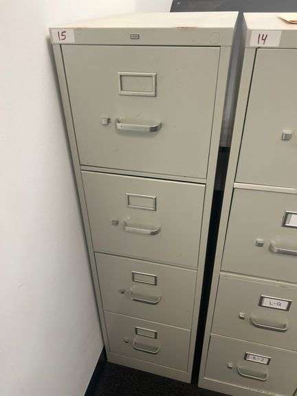 HON 4-DRAWER METAL FILING CABINET APROX 15"x27"x52"