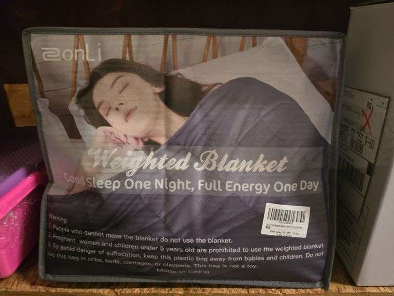 ZONLI COOL WEIGHTED BLANKET DARK GREY 60"x80" 15LBS