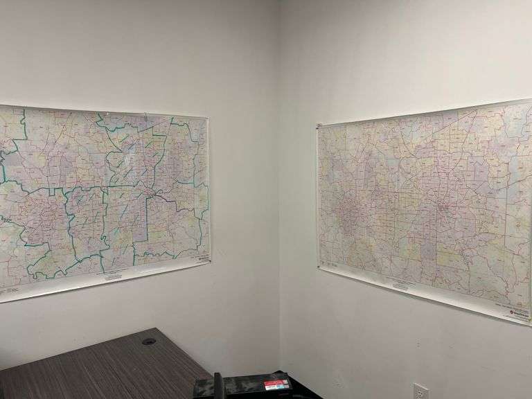 MAP SHERPA DFW TEXAS ZIP CODE MAPS 2020 SET OF 2 EACH APROX 4'x3'