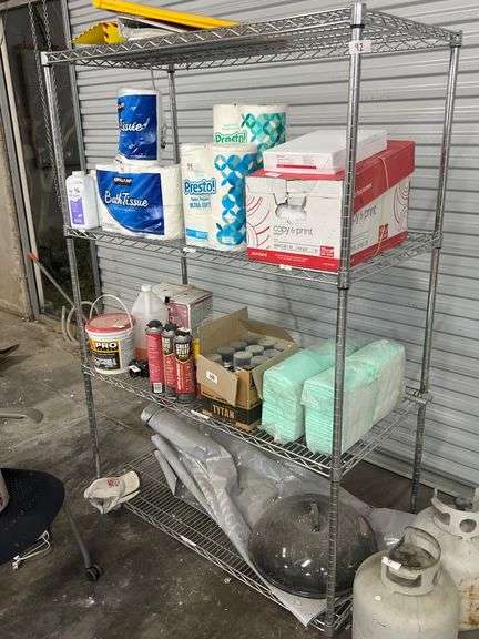 ULINE NSF STAINLESS STEEL 4-TIER SHELVING UNIT APROX 4'x2'x71"