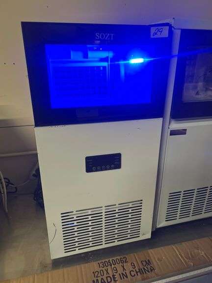 SOZT 16.2 in.150 lbs. 24"H HALFSIZE CUBE UNDERCOUNTER FREESTANDING STAINLESS STEEL COMMERCIAL ICE MAKER MODEL SDZ-45 2.3A R290 30-230PSIG