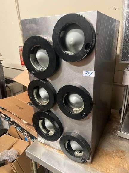STAINLESS STEEL COMMERCIAL 6-BAY CUP DISPENSER