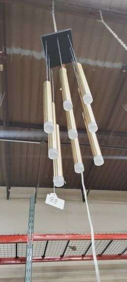 LED 9-LIGHT HANGING PENDANT APROX 3'L **may have cosmetic imperfections from showroom use, buyer responsible for removal from chain**