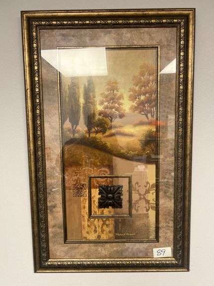 WALL HANGING ART BY MICHAEL MARCON APROX 1.5' x 2.5'
