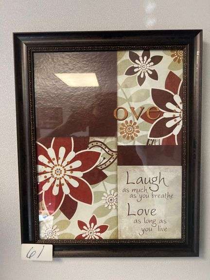 INSPIRATIONAL WALL ART IN WOODEN FRAME APROX 13"x15"