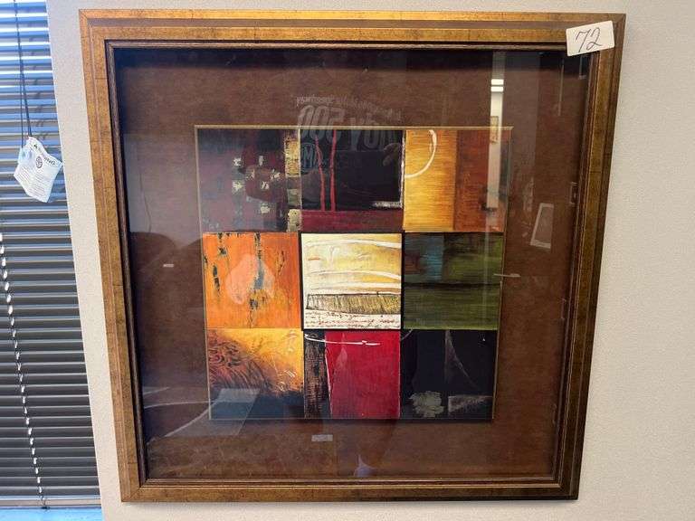 ABSTRACT SHADOW BOX WALL ART APROX 27"SQ