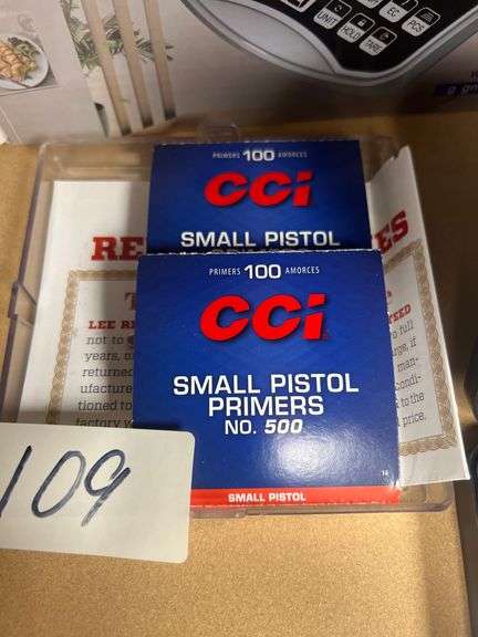 CCI SMALL PISTOL PRIMERS NO. 500 100 AMORCES