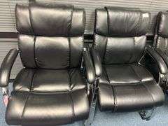 PADDED POLYESTER STATIONARY CHAIRS WITH CHROME ACCENTS APROX 25"x27"x37"