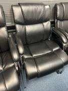 PADDED POLYESTER STATIONARY CHAIRS WITH CHROME ACCENTS APROX 25"x27"x37"