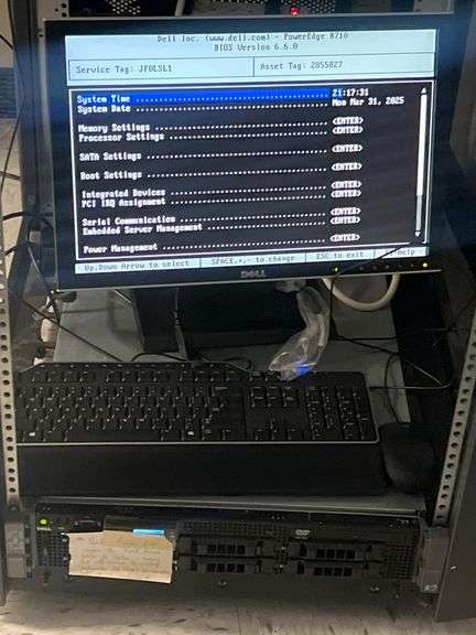 EMC2 SEVER CABINET WITH DELL COMPUTER MONITOR KEYBOARD AND MOUSE INCLD. AS WELL AS NEEDED CABLES