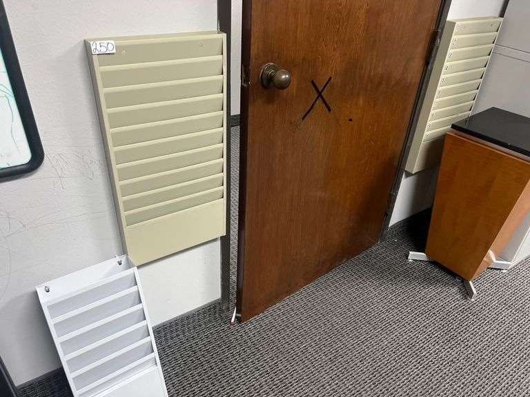 WALL MOUNTED METAL FILE ORGANIZER'S INCLUDING 11-SLOT TAN & 6-SLOT GREY