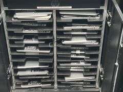 ERGOTRON HP 20 NOTEBOOK CHARGING CART HSTNN-ECO2 110/110/120V~,12A, 50/60HZ EACH PACKED FULL OF MACBOOKS IN SOME PROCESS OF REPAIR