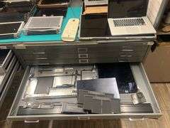 HUGE ASSORTMENT OF APPLE LAPTOP SCREENS INCLUDING SOME FULL LAPTOPS IN LOT, SOLD PER SCREEN lot includes everything on top of and inside of filing cabinets