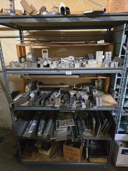 PLASTIC INJECTION DIE MOLDS IN A VARIETY OF SIZES AND SHAPES WITH DROP IN SHELVING UNIT INCLD.