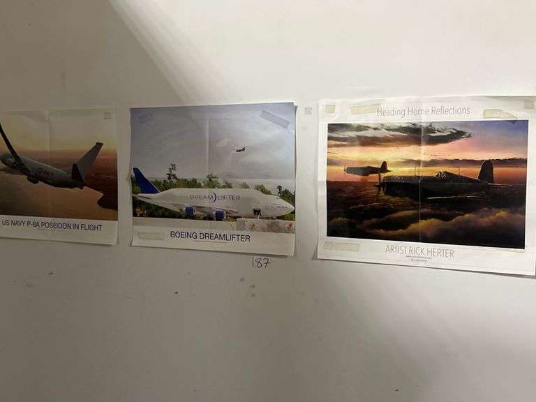 BOEING AIRLINE POSTER PHOTO PRINTS INCLUDING (2) FROM NORTHWEST AEROSPACE NEWS MAGAZINE & (1) FROM ARTIST RICK HERTER