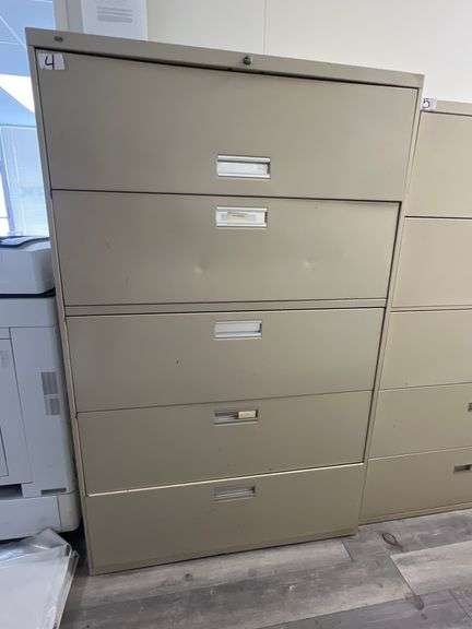 HON LARGE OFFICE FILING CABINET WITH 4-DRAWERS AND TOP OPENING STORAGE APROX 42"x19"x66"