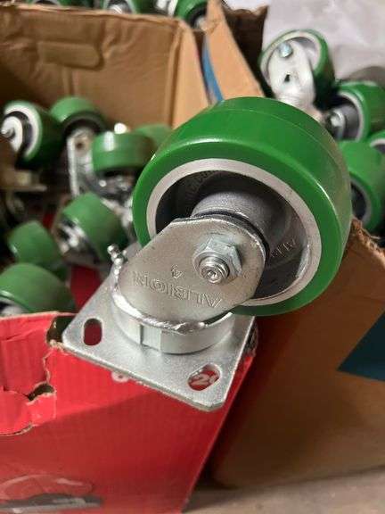 ALBION PD0420019 HEAVY DUTY GREEN CASTOR APROX 4"WHEEL WITH 4-3/4" SQUARE MOUNT