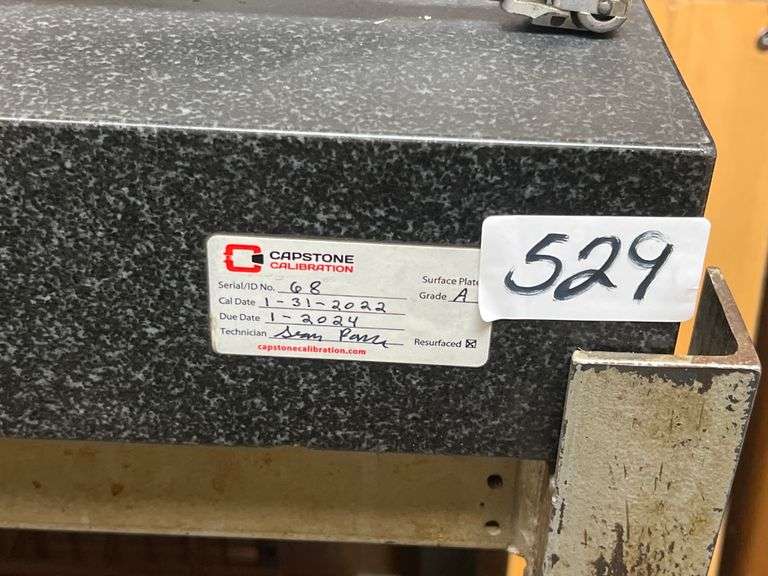 INDUSTRIAL ANTI-VIBRATION/ GRANITE? TOPPED MACHINIST TABLE APROX 38"x2'x40" WITH 4.5"THICK TOP