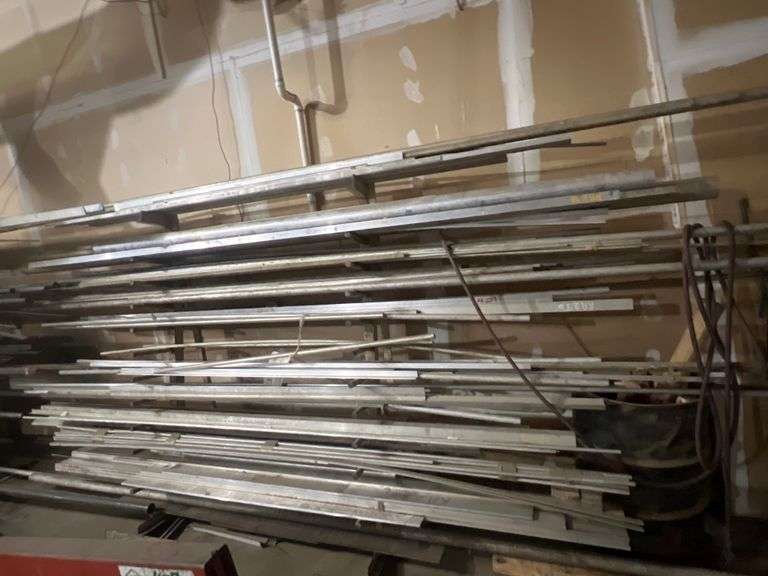 NON-FERROUS ALUMINUM ROUND & FLAT STOCK INCLUDING SOLID CORE AND HOLLOW, LENGTHS VARY MAX BEING APROX 22' L USED FOR AEROSPACE APPLICATIONS MOST 6061 ALUMINUM