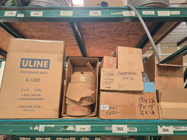 VARIOUS HEAT SEALING BAGS INCLUDING ULINE S-1302 ; 12"x12" 13"x18" ECT