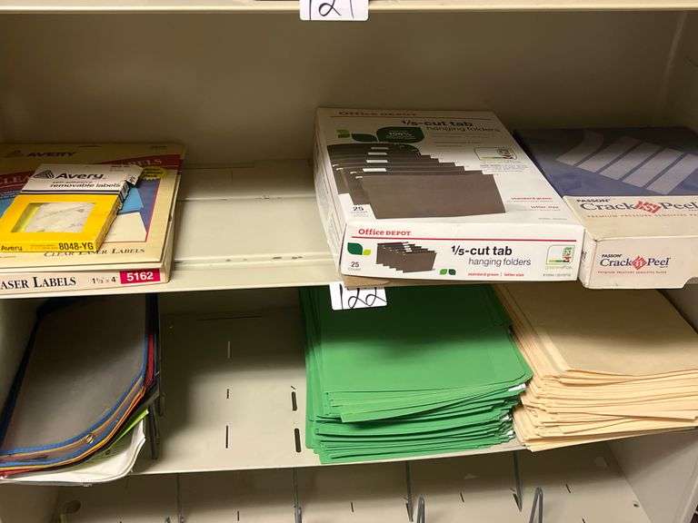 OFFICE PAPER ORGANIZERS INCLUDING FOLDERS, SUPER PERMANENT ADHESIVE ; AVERY LABELS, HANGING FOLDERS ECT