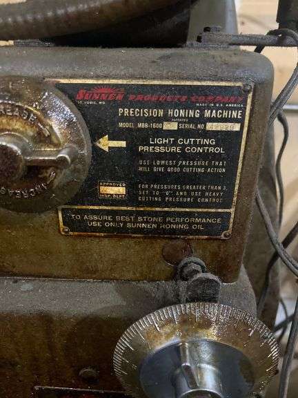 SUNNEN PRECISION HONING MACHINE MODEL MBB-1600 SN 42929