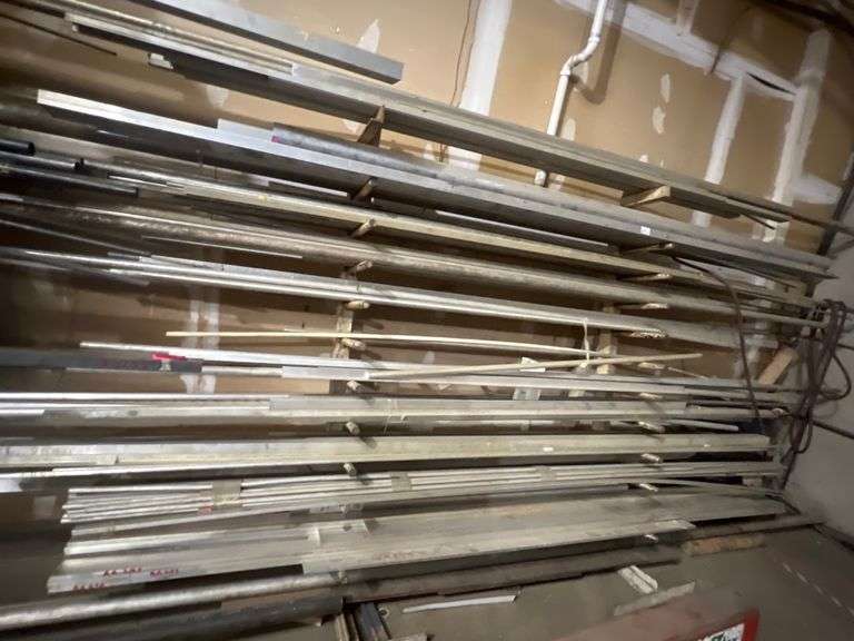 NON-FERROUS ALUMINUM ROUND & FLAT STOCK INCLUDING SOLID CORE AND HOLLOW, LENGTHS VARY MAX BEING APROX 22' L USED FOR AEROSPACE APPLICATIONS MOST 6061 ALUMINUM