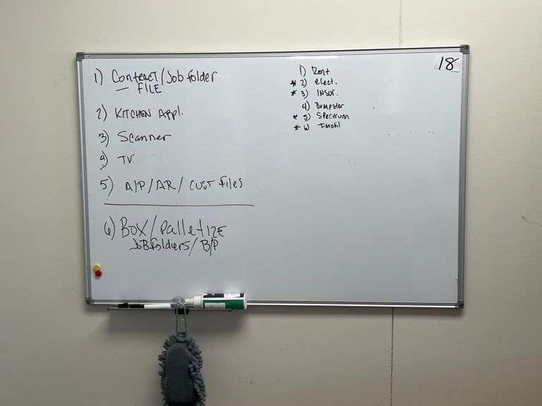 DRY ERASE BOARD WITH TRAY APROX 3'x2'