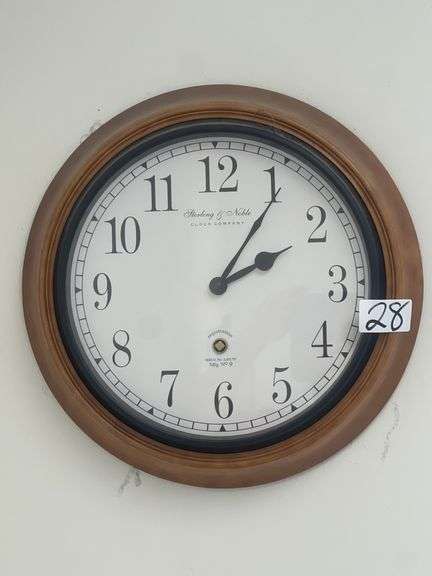 STERLING & NOBLE WOODEN FRAMED WALL CLOCK APROX 17"