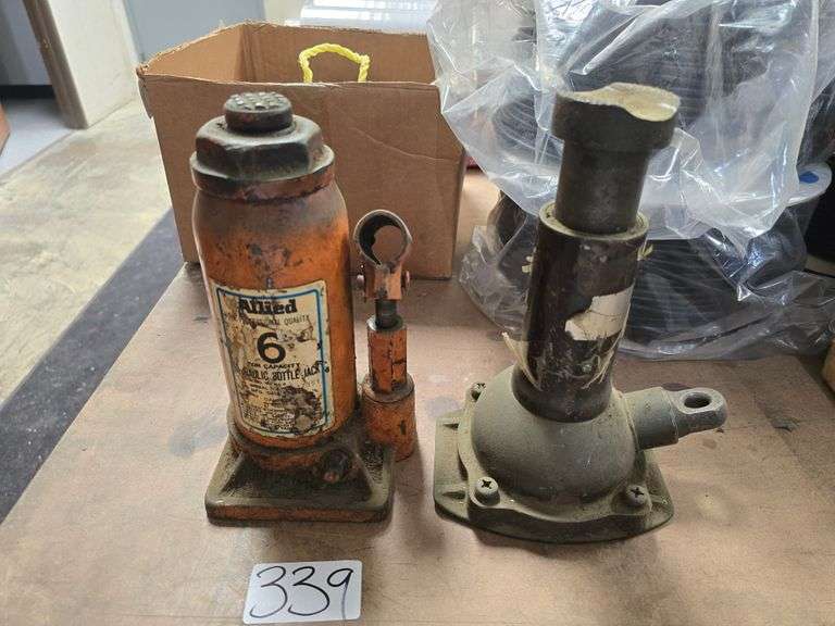 METAL BOTTLE JACKS INCLUDING ALLIED 6-TON HYDRAULIC BOTTLE JACK