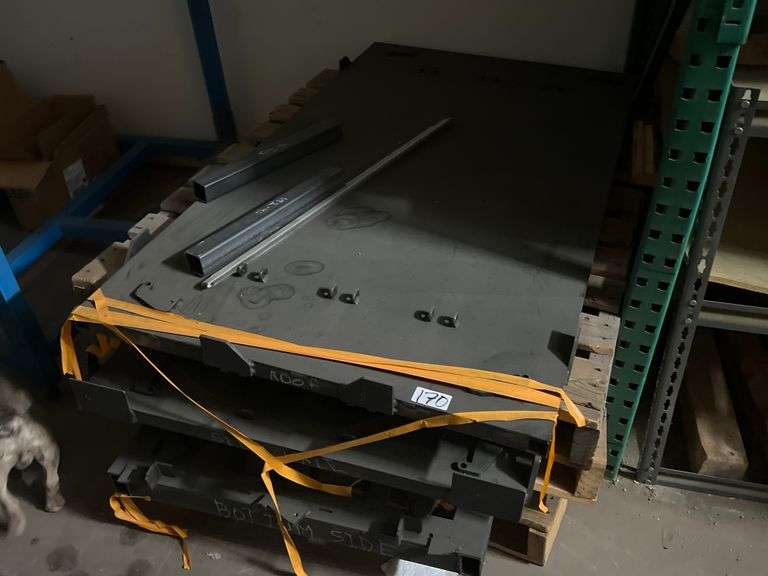 SOLID FERROUS METAL PANELS CONNECT TOGETHER LARGE PIECES APROX 32"x5'