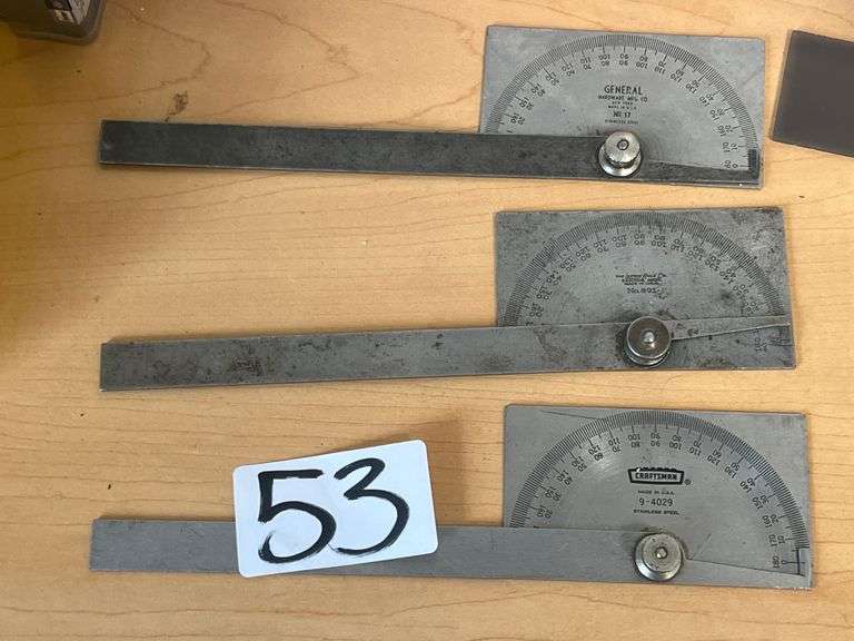 ADJUSTABLE BEVEL PROTRACTORS INCLUDING CRAFTSMAN 9-4029 ; LUFKIN 891 AND GENERAL HARDWARE 17
