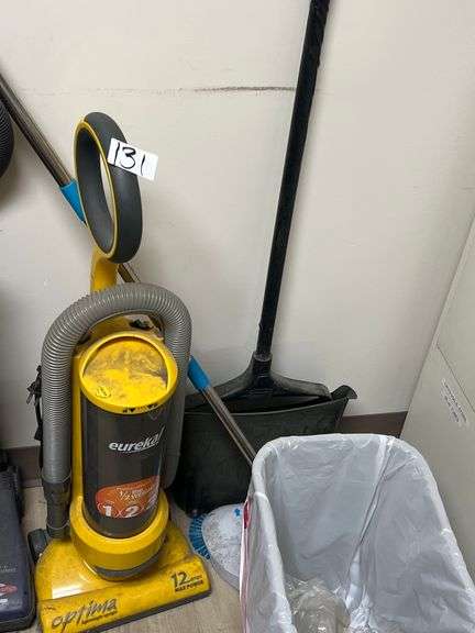 EUREKA OPTIMA LIGHTWEIGHT UPRIGHT 12A VACUUM AND OTHER CARIOUS CLEANING SUPPLIES