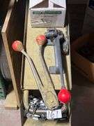 STEEL TAPE DISPENSER WITH BANDING TOOLS, STEEL STRAPPING SEALS, AND S-3823 STRAPPING KIT