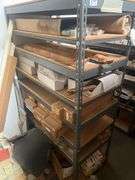 LARGE ASSORTMENT OF SCREW NUT BOLT AND PARTS HARDWARE 1000S OF PIECES IN THIS LOT COMES WITH ALL BINS AND SHELVING SOLD BY THE RACK