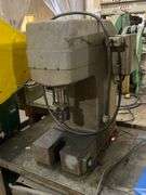 DENISON HYDROILICA MODEL A TWO TON MULTIPRESS 110V 1PH 60CY SN: 1810 MOUNTED TO ALL METAL ROLLING BENCH