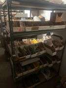 LARGE ASSORTMENT OF SCREW NUT BOLT AND PARTS HARDWARE 1000S OF PIECES IN THIS LOT COMES WITH ALL BINS AND SHELVING SOLD BY THE RACK