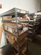 LARGE ASSORTMENT OF SCREW NUT BOLT AND PARTS HARDWARE 1000S OF PIECES IN THIS LOT COMES WITH ALL BINS AND SHELVING SOLD BY THE RACK