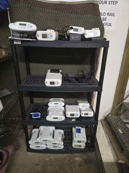 BLACK PLASTIC SHELVING UNIT APROX 3'x18"x54"