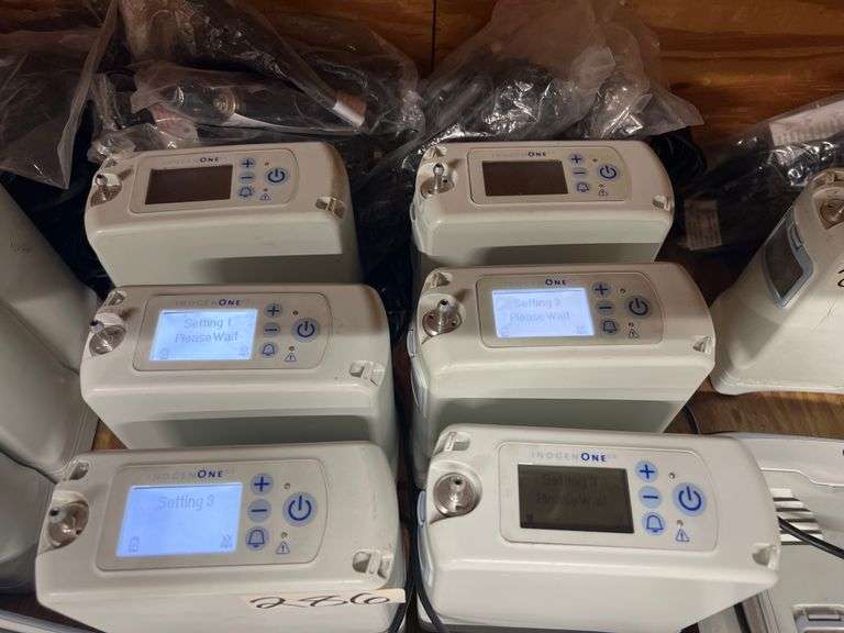 INOGEN ONE G4 OXYGEN CONCENTRATOR MODEL IO-400 EACH WITH BATTERY, HOME AND CAR AC ADAPTERS