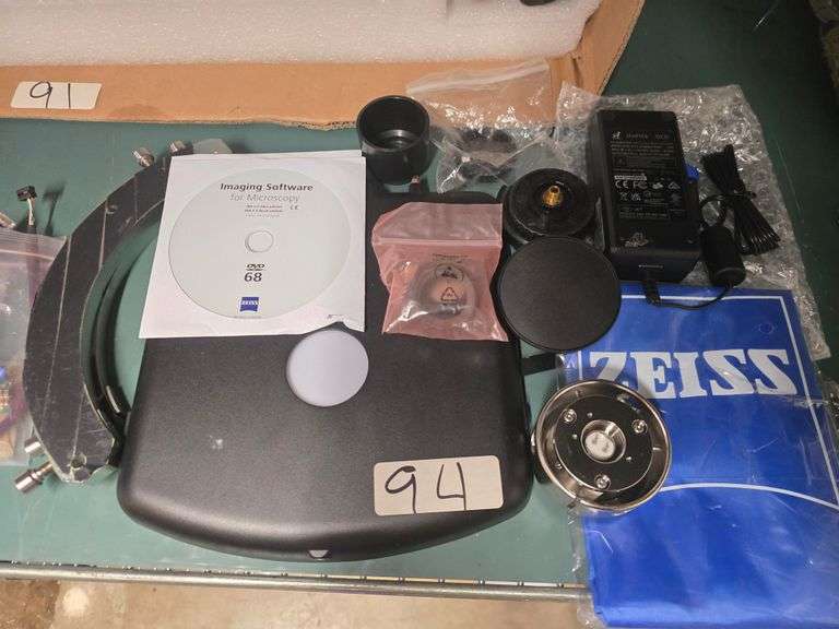 ZEISS ACCESSORIES INCLUDING 444801-0000-000 EYECUP ; CANVAS COVER ; AC ADAPTER ATS065T-P240 ; STAGE ; IMAGING SOFTWARE ZEN 2.3 ECT