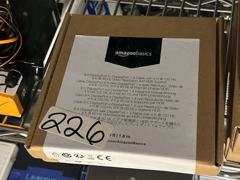 FACTORY SEALED AMAZON BASICS 8K DISPLAY PORT TO DISPLAY PORT 1.4 CABLE WITH 4K @ 120Hz , 8K @ 60Hz & HDR SUPPORT 6'  B08FBJYWTJ