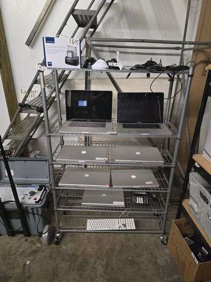 METRO STYLE 53"H METAL SHELVING UNIT APROX 3'x14" on wheels