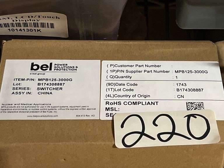 BEL POWER SOLUTIONS & PROTECTION MPB125-3000G POWER SUPPLY SERIES SWITCHER