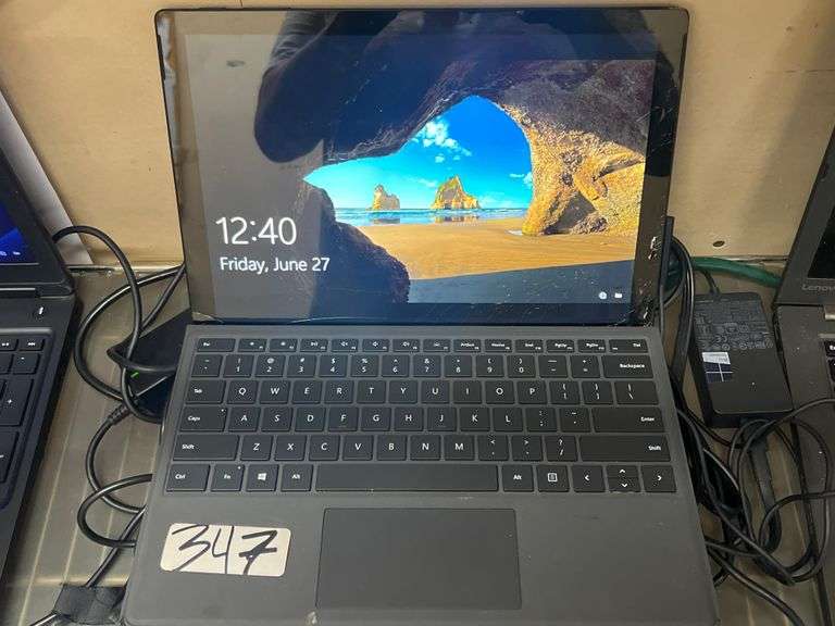 MICROSOFT WINDOWS 1866 256GB TOUCHSCREEN TABLET POWERS ON, LOCKED, CHARGER INCLUDED