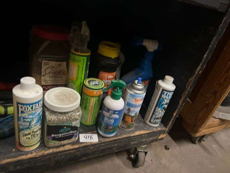 OUTDOOR CHEMICALS INCLUDING MOSQUITO DETERRENT, LIQUID PLANT FOOD, ANT KILLER, WINDOW WASH ECT