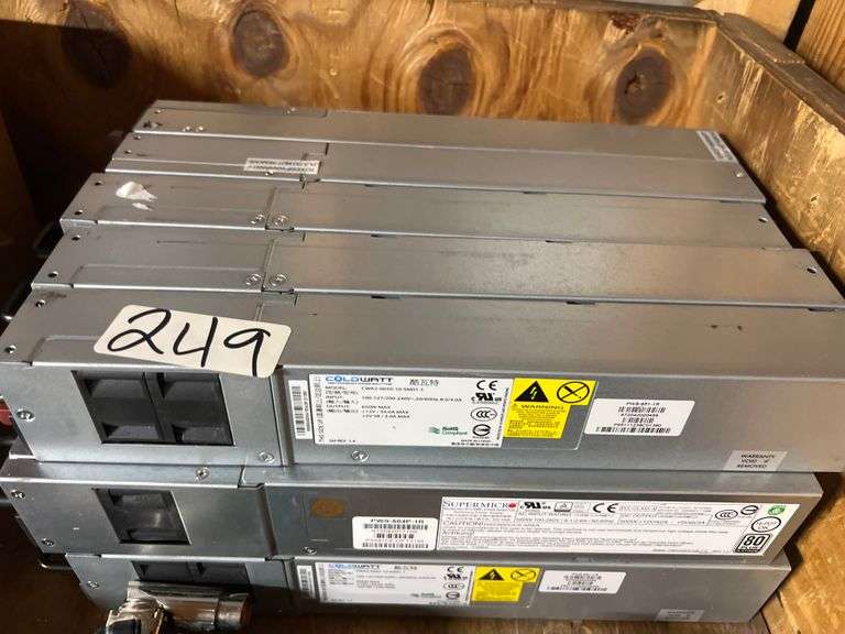 SWITCHING POWER SUPPLY INCLUDING COLDWATT CWA3-0650-10-SM01-1 OUTPUT: 650W MAX 12V / 54A  5V SB/ 3A ; AND SUPERMICRO PWS-504P-1R  DC OUTPUT: 500W:+12V/42A ; +5Vsb/3A