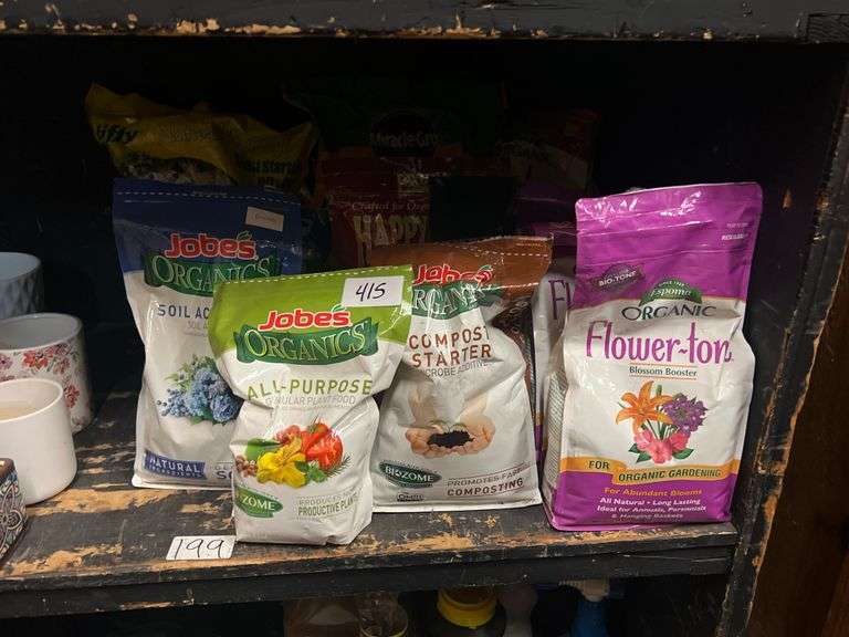 GARDENING FERTILIZER AND ADDITIVES INCLUDING JOBES ORGANIC, JIFFY NATURAL SEED STARTING SOIL, MIRACLE GRO GOR CACTUS ECT