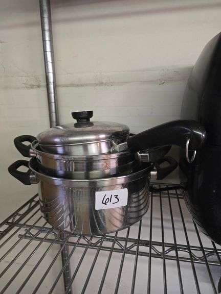 STAINLESS STEEL COOKWARE INCLUDING SAUCEPAN WITH LID AND COPPER BOTTOM