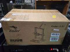 CREALITY ENDER 3 S1 3D PRINTER IN BOX WITH POWER CABLE AND VARIOUS ATTACHMENTS